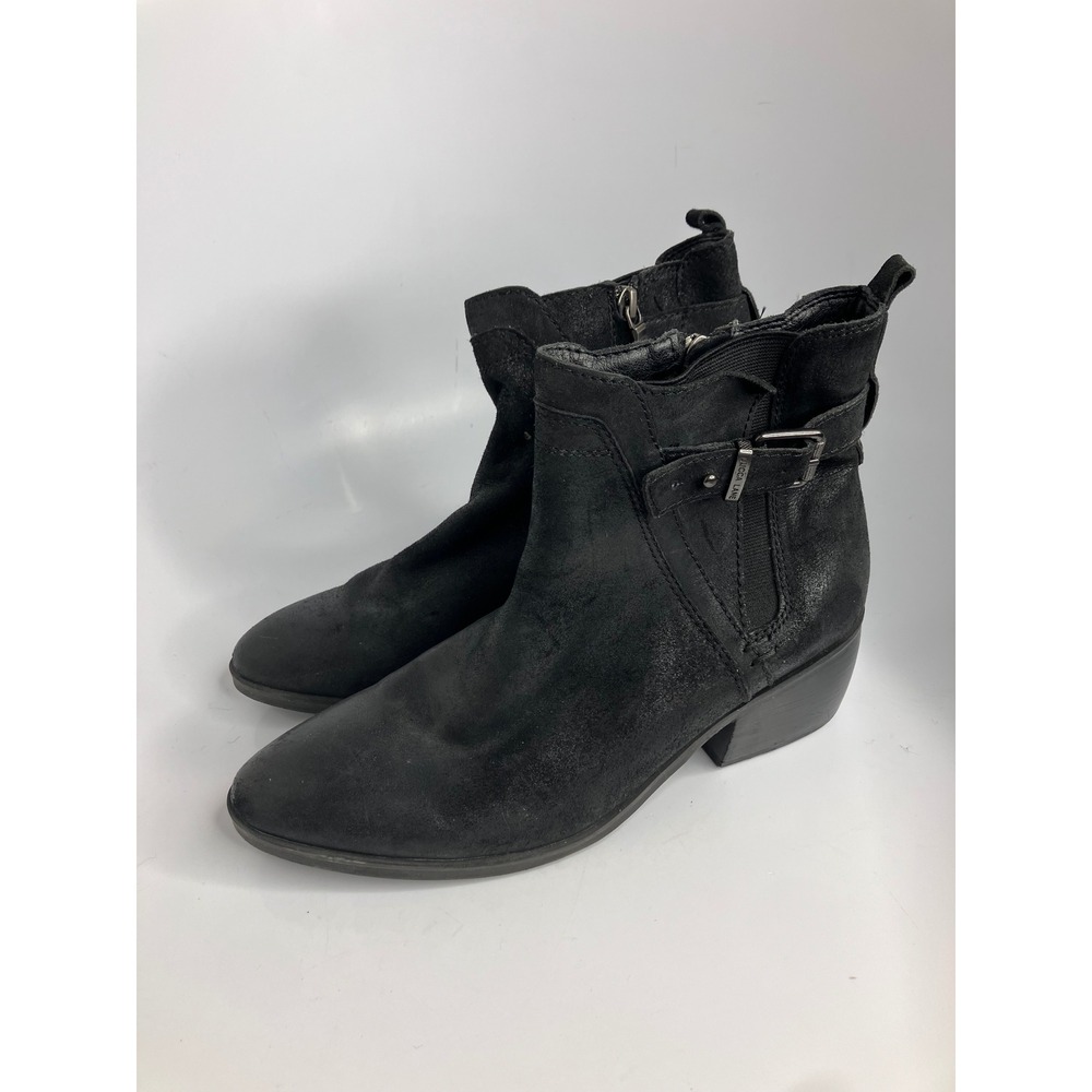 Lucca Lane Meyna Ankle Boots Womens 9 Black Excellent Leather Buckle Zip Booties